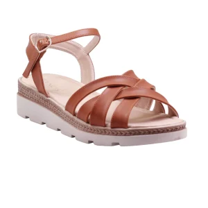 Sandalia casual con plataforma y diseño de tiras cruzadas