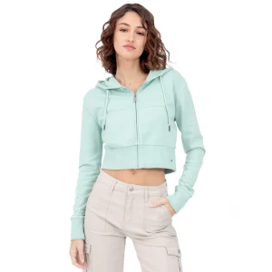 Sudadera Corta Básica Con Cierre